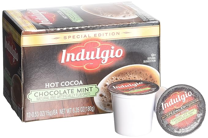 Indulgio Mint Chocolate Cocoa Special Edition Sin for Keurig K-Cup Brewers 12 Count (Pack of 6) (Compatible with 2.0 Keurig Brewers)