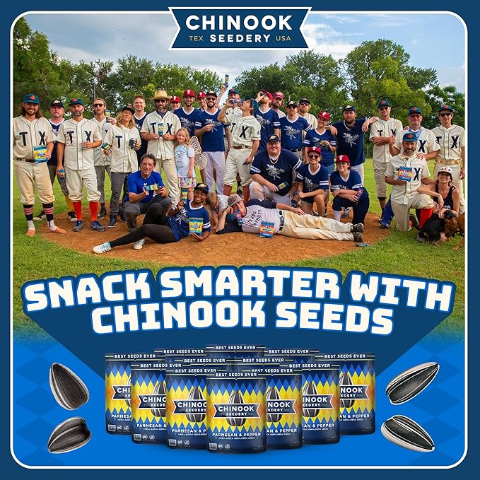 Chinook Seedery Sunflower Seeds to Eat — Jumbo Flavored Roasted Low Sodium Snacks — Keto Friendly Gluten-Free Non-GMO — Parmesan &amp Pepper Flavor 4 oz (12-Pack)