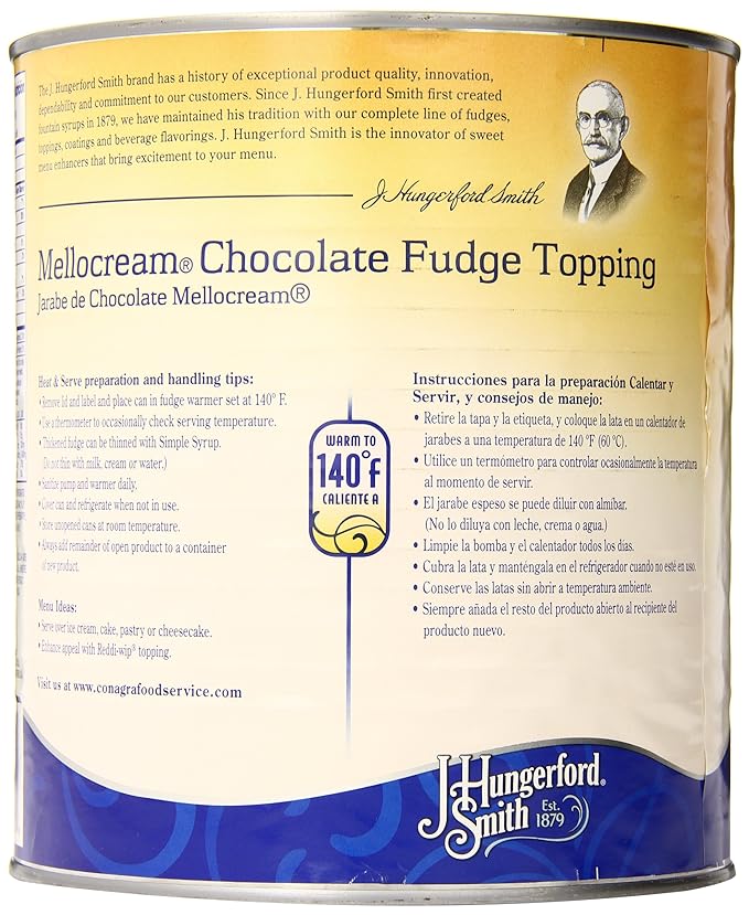 J. Hungerford Smith Fudge Topping Mellocream Chocolate 8 Pound