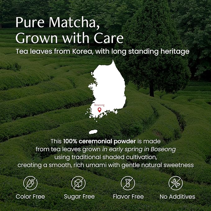 Magpie&ampTiger Matcha Ceremonial Grade Authentic Korean Matcha First Harvest Pure &amp Unsweetened (40g / 26 Servings)