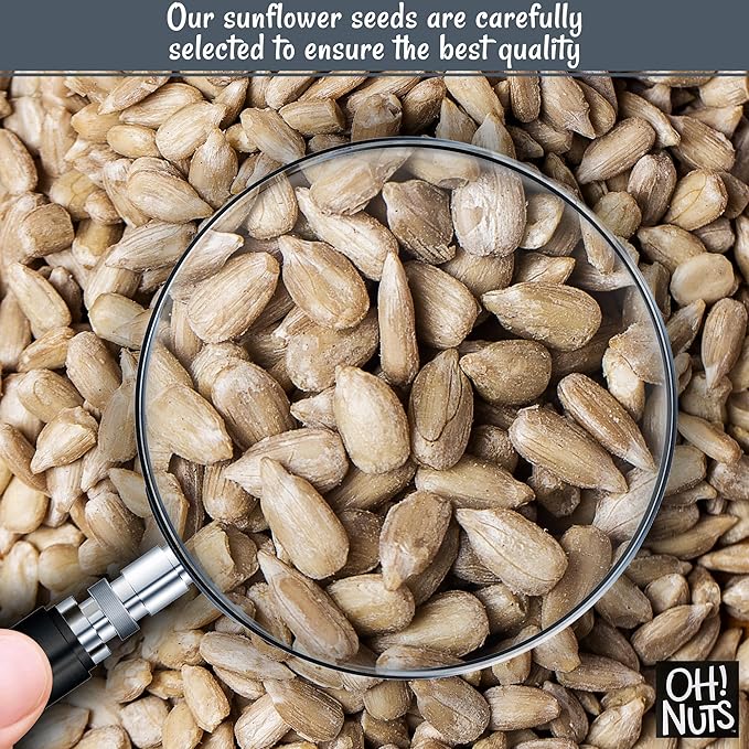 Oh! Nuts Sunflower Seeds No Shell - Roasted Unsalted - 2 lb - Healthy Energy Booster Snack - Packed in New York Zip-Seal Bag for Exceptional Freshness