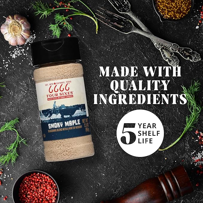 6666 Four Sixes Smoky Maple Seasoning 6.7 Ounce (Pack of 6)