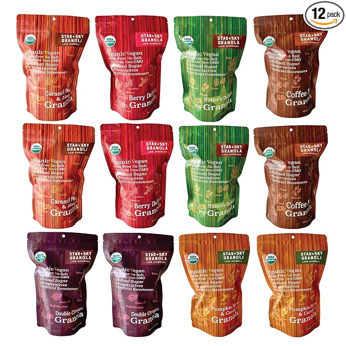 Star Sky Granola Pack of 12 (CARAMELBERRYNUTTER'S COFFEE CHOCOLATE PUMPKIN)