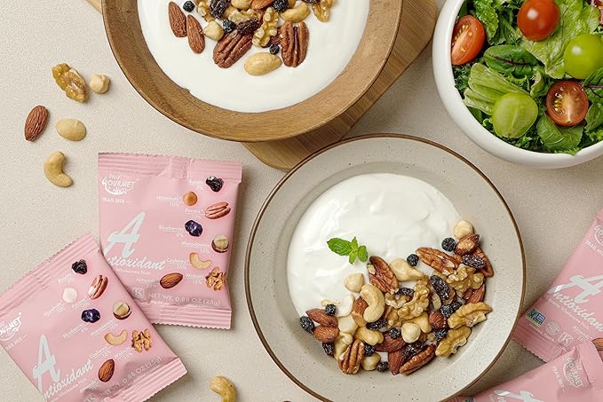 Daily Gourmet Nuts - Unsalted Mixed Nuts Snack Packs/Individually Wrapped Snacks/Nut Snacks/No Peanuts/Healthy Trail Mix Individual Packs/Deluxe Assorted Snacks / 48 Packs