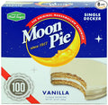 MoonPie Single Decker Vanilla Marshmallow Sandwich - 24 Ounce (Pack of 8) | Vanilla Covered Graham Cracker &amp Marshmallow Pie