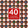 Brooklyn Beans Flavored Coffee Pods Assorted Gourmet Variety Pack Compatible with 2.0 Keurig K Cup Brewers 40 Count