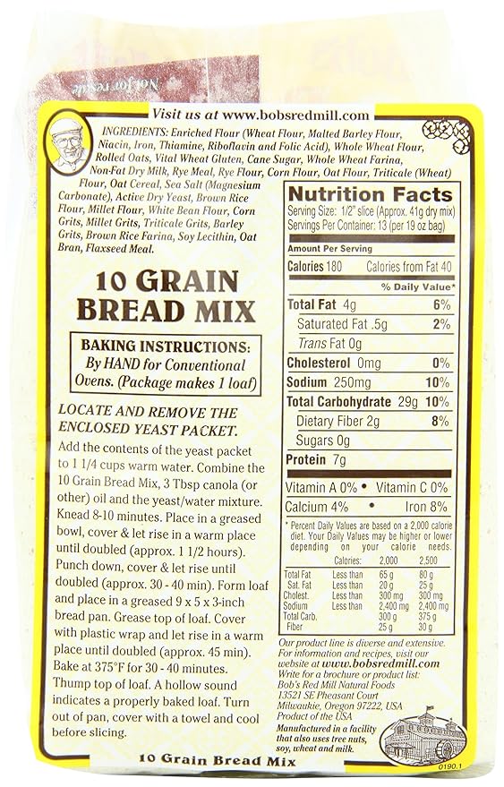 Bob's Red Mill 10 Grain Bread Mix 19 Ounce (Pack of 4)