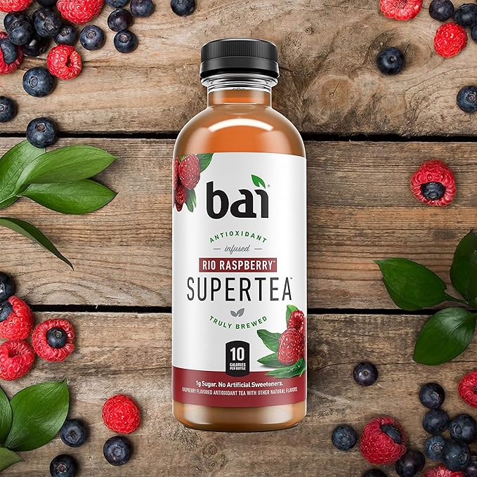 Bai Iced Tea Rio Raspberry Antioxidant Infused Supertea Crafted with Real Tea (Black Tea White Tea) 18 Fl Oz (Pack of 12)