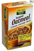 Sturm's Village Farm Instant Oatmeal Creamy Variety Pack 8 Count 9.9-Ounce Boxes (Pack of 12)
