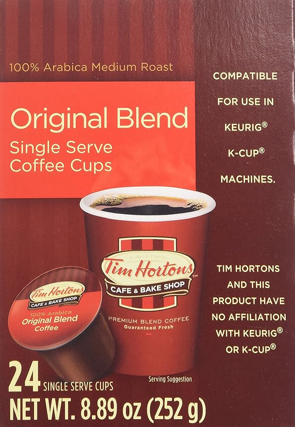 Tim Hortons Single Serve Original Blend Coffee 24 Count (Pack of 2)