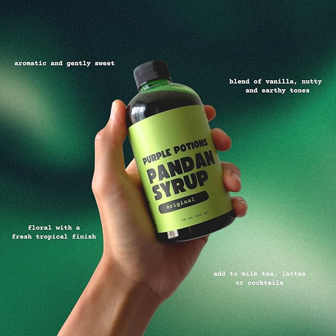 Purple Potions Pandan Flavoring Syrup 10oz Bottle For Making Pandan Lattes Cocktails and Desserts Authentic Filipino Flavor