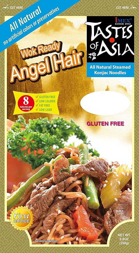 Tastes Of Asia Angel Hair Konjac Pasta Vegan 8.8 Ounces (Pack Of 6)