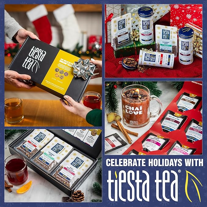 Tiesta Tea - Peach Party Cold Brew Peach Hibiscus Herbal Tea Premium Loose Leaf Blend Non Caffeinated Cold Brew Packets Makes 64 oz of Pitcher Per Bag (Pack of 10)