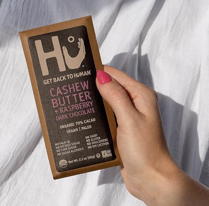 Hu Chocolate Bars | 12 Pack Raspberry Jelly Cashew Butter Chocolate | Natural Organic Vegan Gluten Free Paleo Non GMO Fair Trade Dark Chocolate | 2.1oz Each