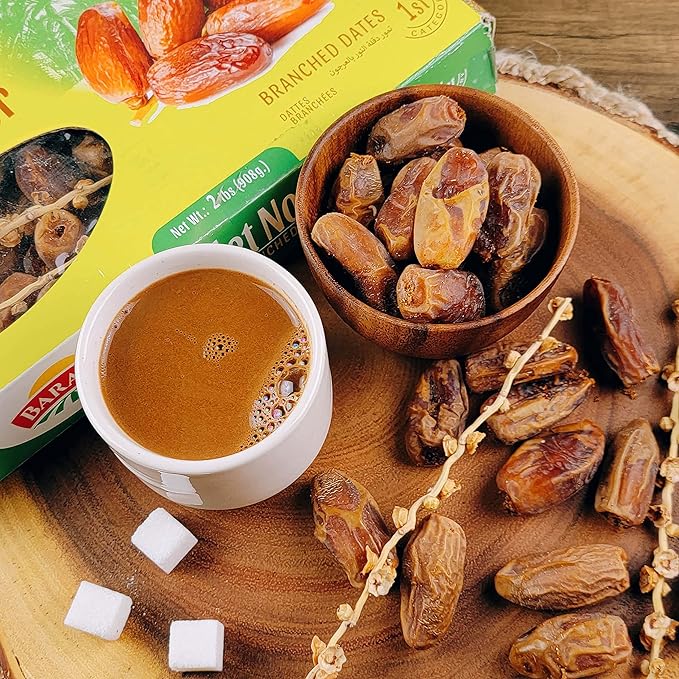 Baraka Branched Deglet Noor Dates | Tunisian Royal Date Mother of all Dates Queen Date Variety for Healthy Snacking Mediterranean Cooking Baking | 35.27oz Box of Dried Dates Import of Tunisia
