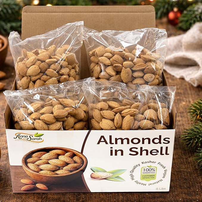 Anna and Sarah Almonds In Shell Raw Natural Whole Jumbo California Almonds in Box 8 Lbs