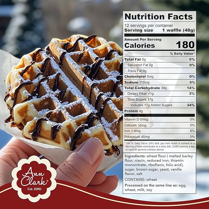 Ann Clark Belgian Liège Sugar Waffle Mix with Authentic Pearl Sugar 21 oz. (2 Pack)