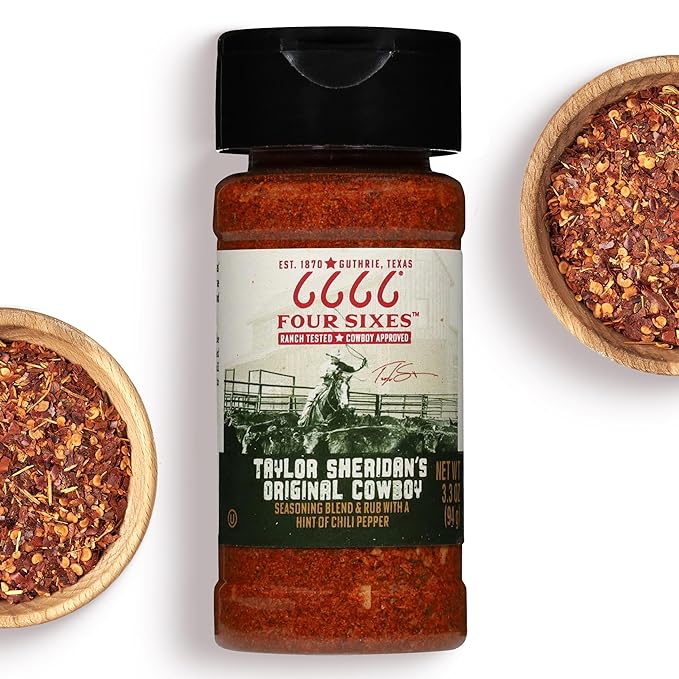 6666 Four Sixes Taylor Sheridan's Original Cowboy Seasoning 6 Ounce (Pack of 6)