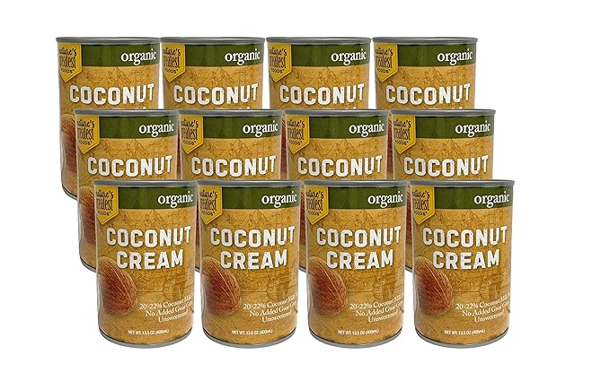 Organic Coconut Cream – NO GUAR GUM Unsweetened 20–22% Fat 13.5 oz (12-Pack) | Nature’s Greatest Foods