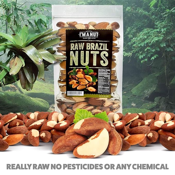 Premium Wild Harvested Raw Brazil Nuts 1 lb (16oz) – High Selenium Batch Tested Peanut &amp Gluten Free Non-GMO Kosher Resealable Bag