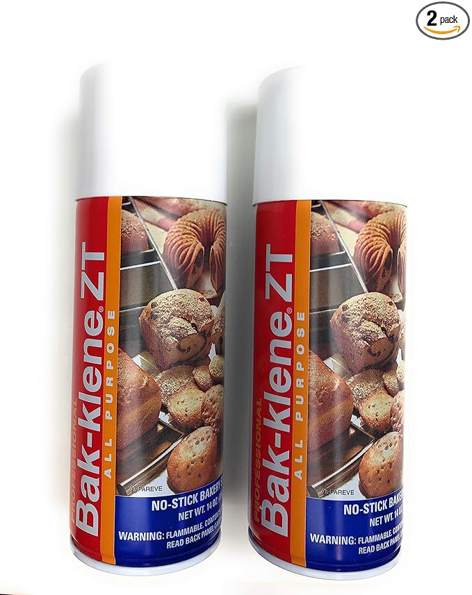 Bak-Klene ZT All Purpose Release Spray - Baking Spray Grill Nonstick Spray for Cooking Pan Oil Spray High Heat Cooking Spray to Keep Food Prom Sticking to Your Pans 14oz pack of 2