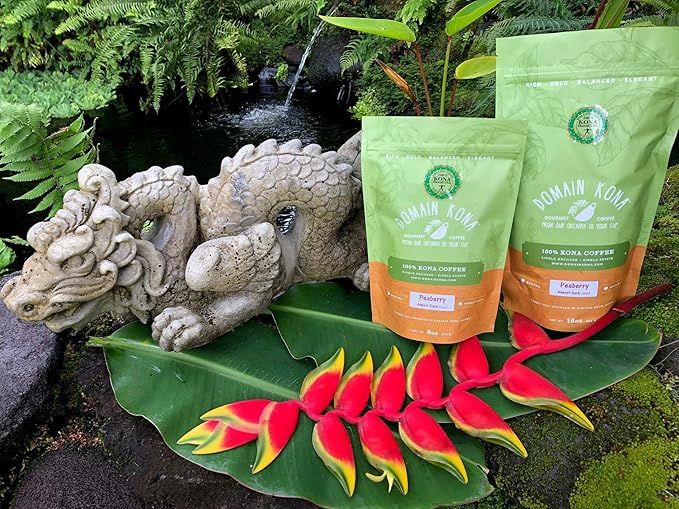 100% Kona Coffee – GROUND Dark roast Single estate gourmet coffee 16 ounces Ships direct from Domain Kona farm fresh