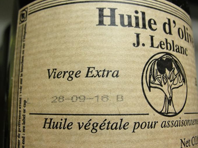 Jean LeBlanc Pure Extra Virgin Olive First Press Oil - 32 oz 1 liter