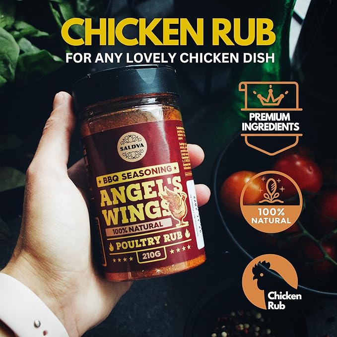 Classic Selection of 3 Premium BBQ Rubs - Angel's Wings + Smoky Pig + Ultimate Rub - 100% Natural Large Jars