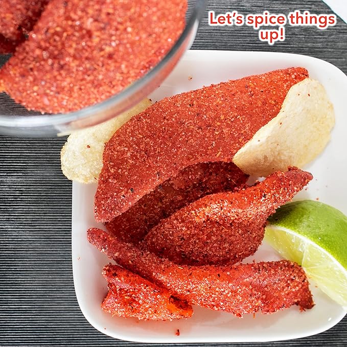 Balmoro Spicy Dehydrated Mango (8.8 oz) - Spicy Dehydrated Mango Fruit Slices - Chili Mango Dried Fruit - Dried Mango with Chili