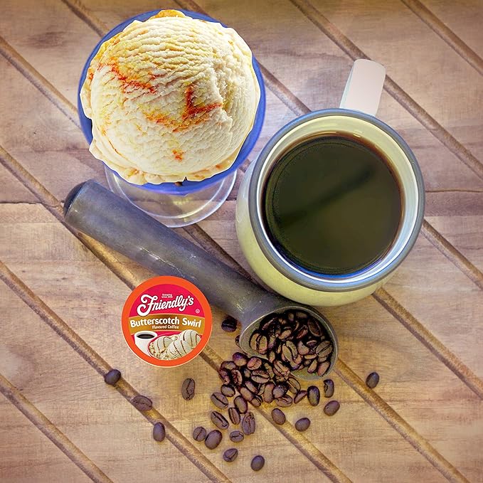 Friendly's Flavored Ice Cream Coffee Pods Compatible with Keurig K Cup Brewers (Butterscotch Swirl 12 Count) (Pack of 2)