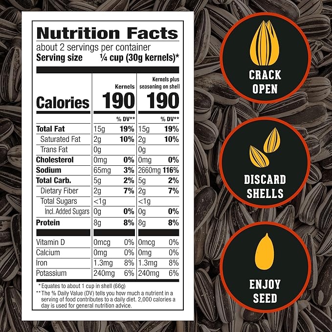 DAVID Roasted and Salted Cracked Pepper Jumbo Sunflower Seeds Keto Friendly 5.25 oz 12 Pack