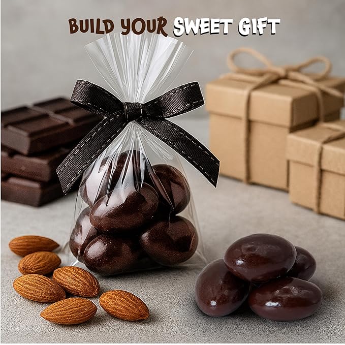 Dark Chocolate Almonds - 2 Pound Bulk Pack - Whole Dry Roasted Dark Chocolate Covered Almonds - Candy for Office Buffets Snacking &amp Gifting - Classic Coated Nuts