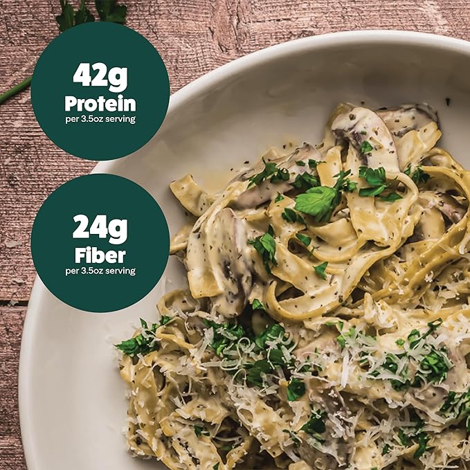 Explore Cuisine Organic Edamame &amp Mung Bean Fettuccine -Easy-to-Make Pasta - High in Fiber and Plant-Based Protein - Non-GMO Gluten Free Vegan 8 oz (Pack of 6)