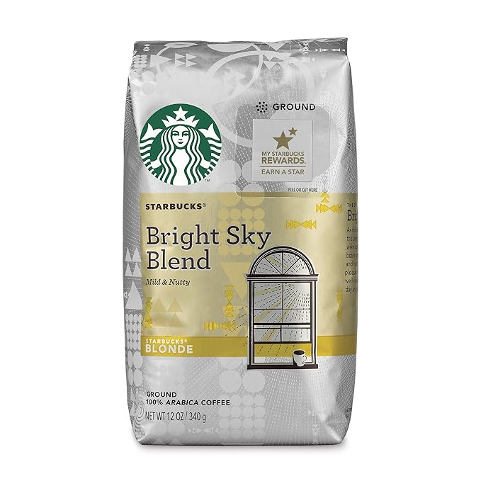 Starbucks Bright Sky Blend Light Blonde Roast Ground Coffee 12-Ounce Bag