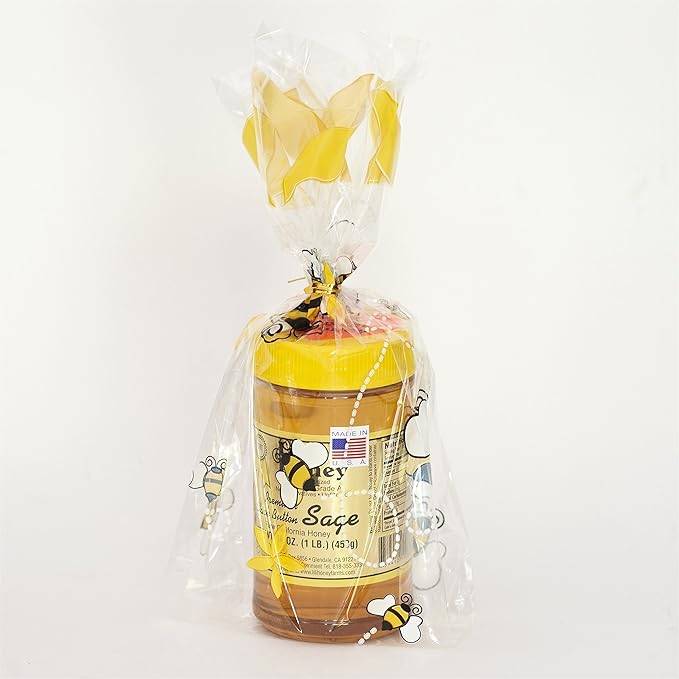 California Raw Premium Black Button Sage Honey 16 Oz. 1 Lb Pure 100% Natural Gift Wrapped