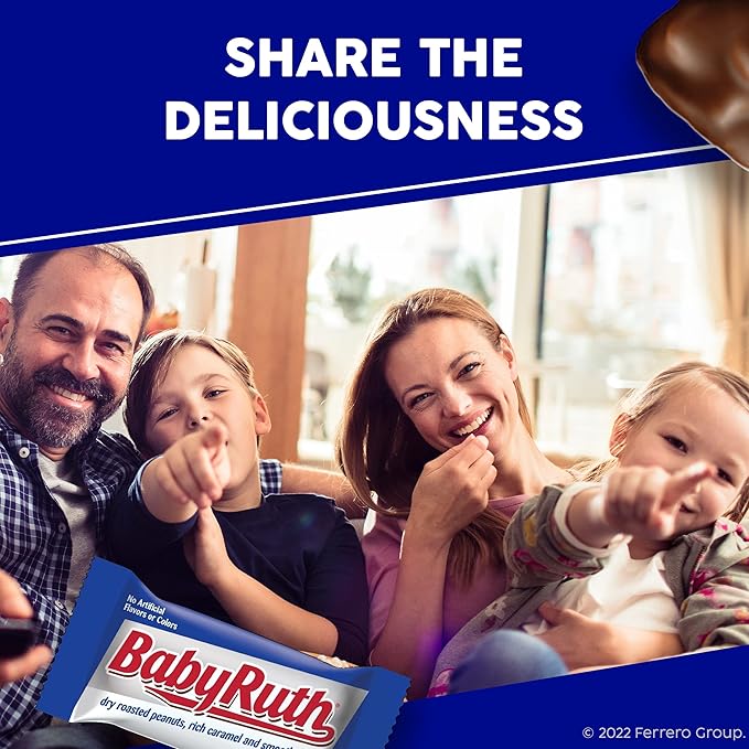 Baby Ruth Chocolatey Peanut Caramel Nougat Fun Size Individually Wrapped Candy Bars 10.2 oz each Bulk 12 Pack