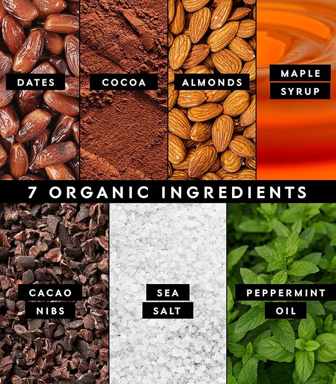 Truvani Plant Based Snack Bars | Chocolate Mint 24 Pack | 7g Protein | USDA Organic and Vegan | The Only Bar | Dairy Soy and Gluten Free | Individually Wrapped