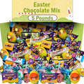 Easter Chocolate Candy Mix Bulk 5 Lbs Individually Wrapped Easter Candy Assortment Variety of Spring Themed Milk Chocolate Bars and Miniatures for Egg Hunts Basket Stuffers Easter Chocolate Gift