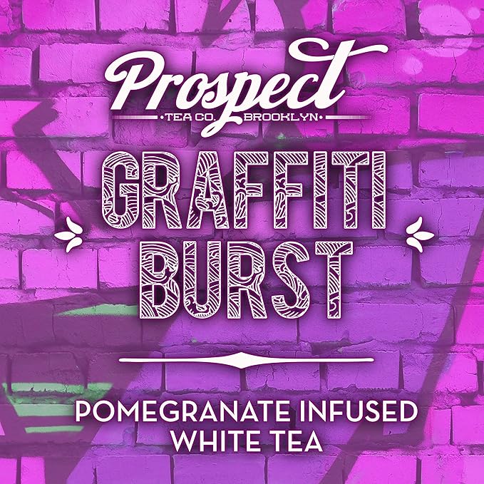 Prospect Tea Co. Pomegranate White Tea Pods Compatible with K Cup Brewers Including 2.0 Graffiti Burst 40 count