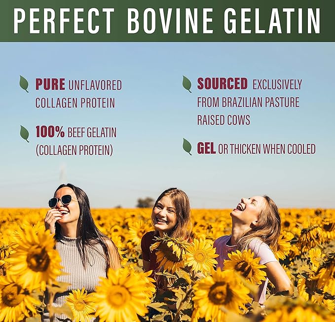 Perfect Supplements – Perfect Bovine Gelatin – 660 Grams – 100% Beef Gelatin Collagen Protein – Supports Healthy Skin &amp Joint Health