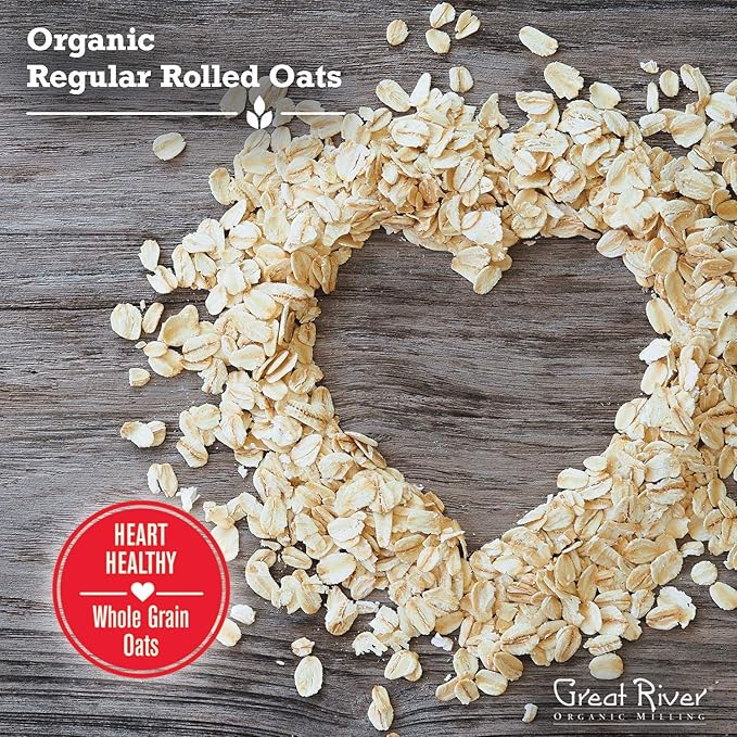 Great River Organic Milling Oatmeal Regular Rolled Oats Organic 50-Pounds (Pack of 1)