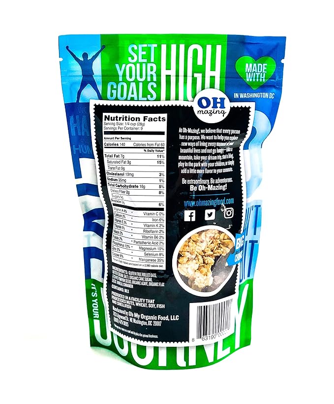 Oh-Mazing Granola Snack Gluten-Free Nut-free No Soy No Preservatives Small Batch 3 Count 9 oz Bags (Mixed Variety)