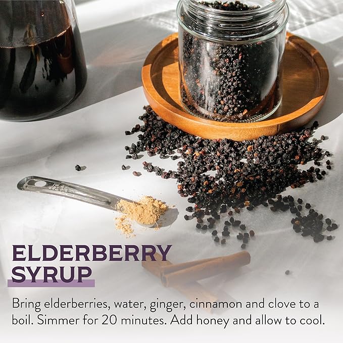 Waterglider International Certified USDA - 100% Organic Dried Elderberries - 2lb Bulk - Non-Irradiated Non-GMO Wild Harvest Whole Black Elderberry Immune Support - Raw Vegan Sambucus 2 Pack
