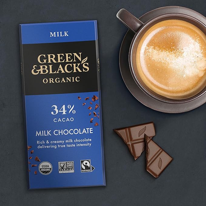 Green &amp Black's Organic Milk Chocolate Bar 34% Cacao 10 - 3.17 oz Bars