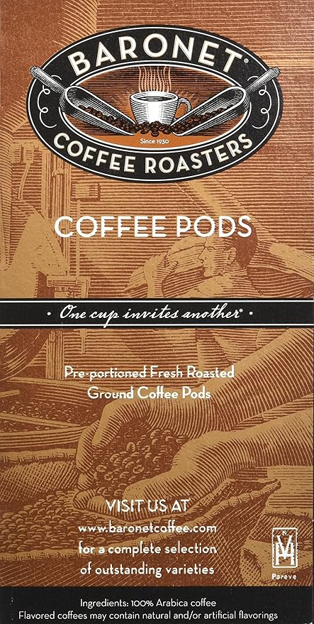 Baronet Coffee Breakfast Blend Coffee Pods Bag - Regular Light Roast - 3 Boxes of 16 Single Serve Pods - 48 Count 12 Grams - Individually Wrapped for Freshness - Rich Traditional Flavor