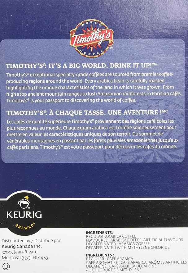 Timothy's Irish Cream Single Serve Keurig Certified Recyclable K-Cup pods for Keurig brewers 24 Count (pack of 2)