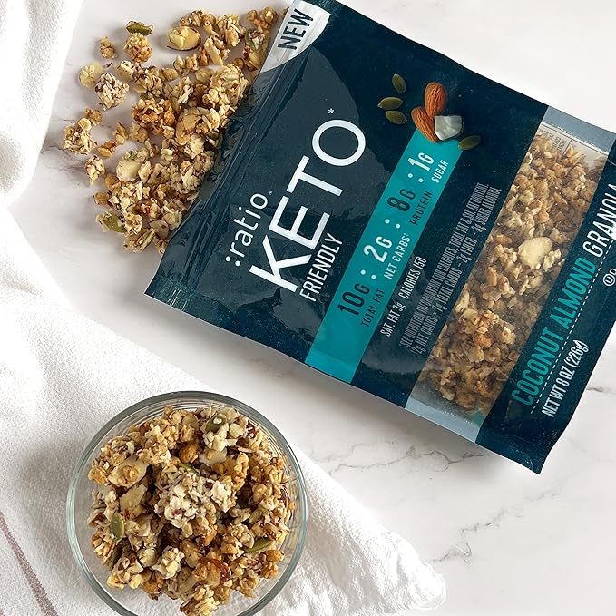:ratio Keto Friendly Coconut Almond Granola 8 oz (Pack of 5)