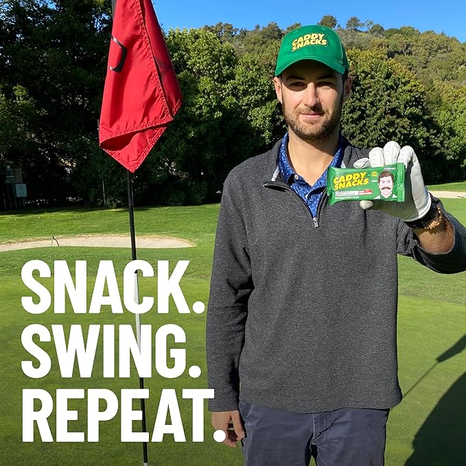 Caddy Snacks Chewy Cherry Almond – Healthy Snack Bars | Low Sugar | Vegan | Gluten Free | On-the-Go Golf Snack | 2.1 oz Bars 12 Count