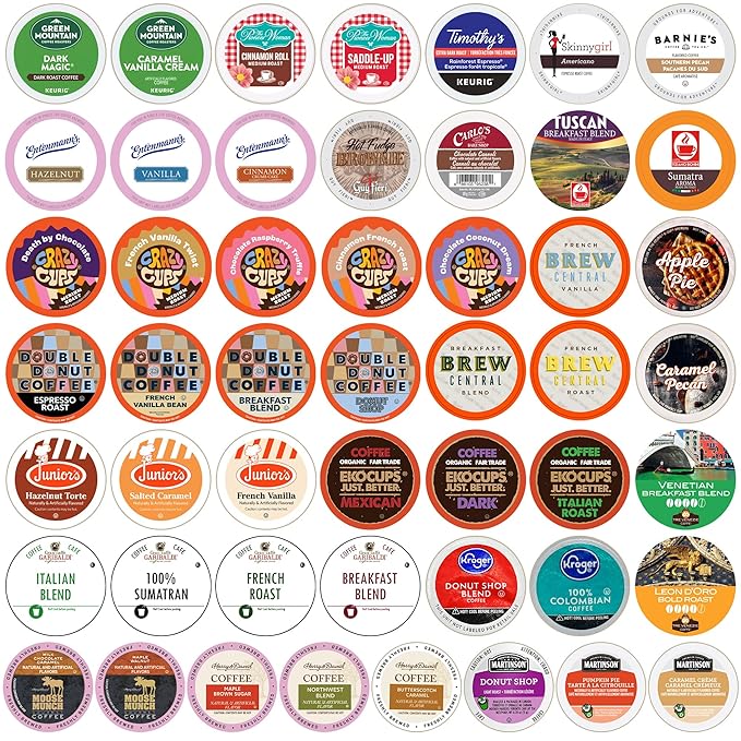 Coffee Variety Pack Sampler Single Serve cups for the Keurig K Cup Brewer 50 count