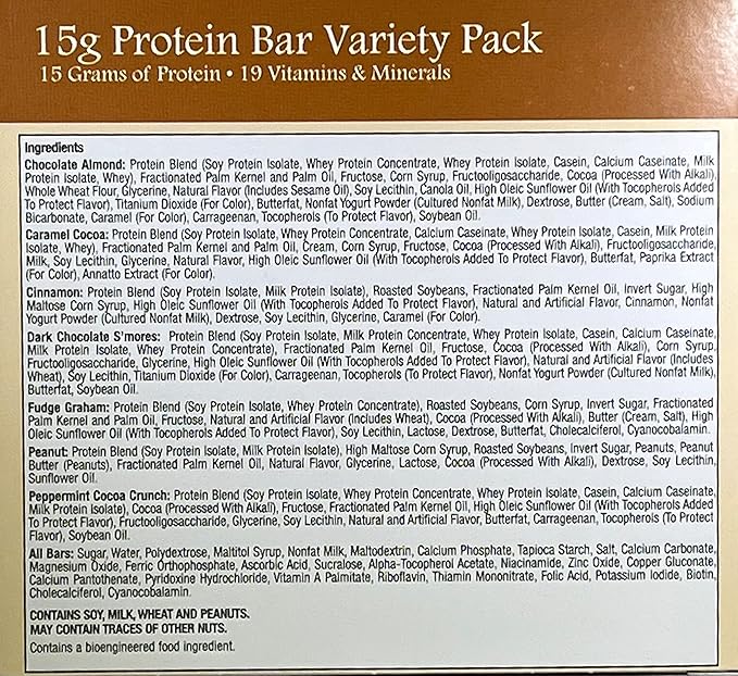 Proti Care High Protein Snack and Meal Replacement Diet Bars - 15g Protein Variety Pack - 7 count - Aspartame Free Kosher High Fiber (THREE BOXES - 21 SERVINGS)